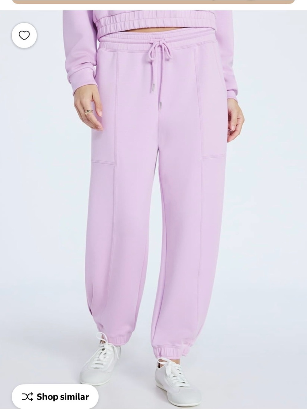 Scubaknit light pink jogger pants with pockets size M